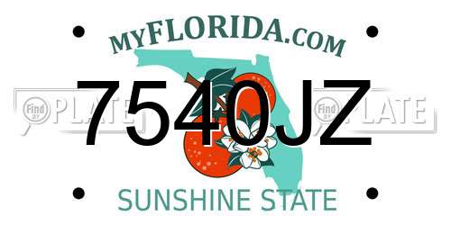 7540JZ Florida License Plate