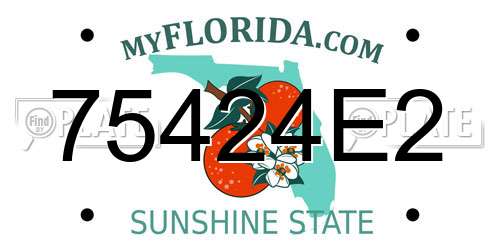 75424E2 Florida License Plate