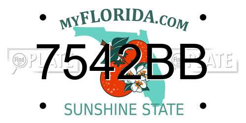 7542BB Florida License Plate
