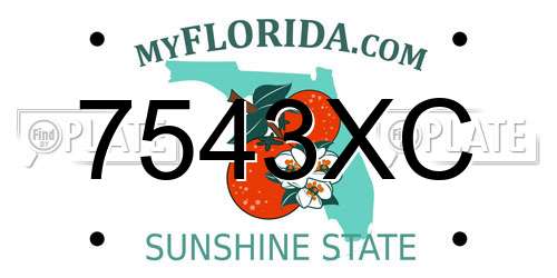 7543XC Florida License Plate