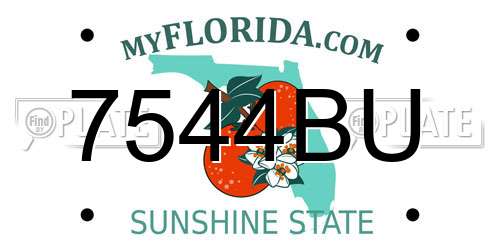 7544BU Florida License Plate