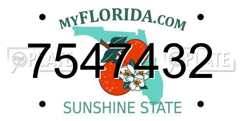 7547432 Florida License Plate