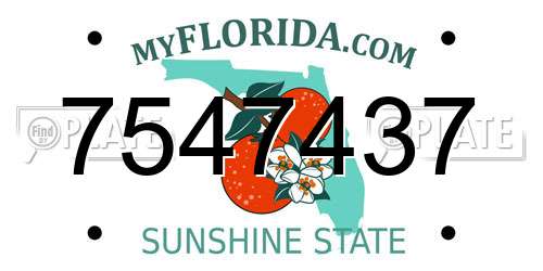 7547437 Florida License Plate