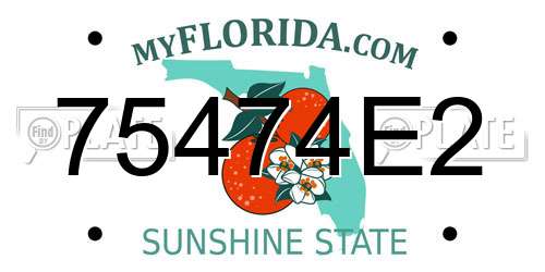 75474E2 Florida License Plate