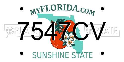7547CV Florida License Plate