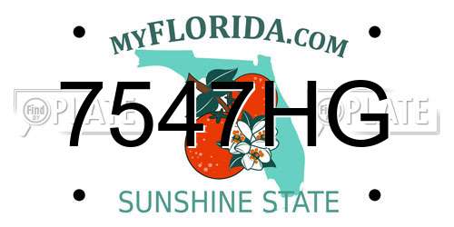 7547HG Florida License Plate