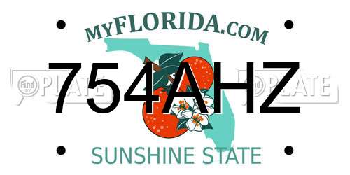 754AHZ Florida License Plate