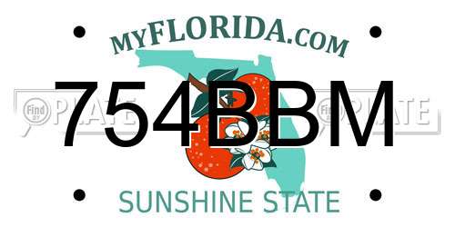 754BBM Florida License Plate