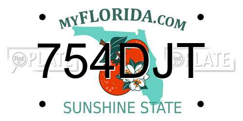 754DJT Florida License Plate
