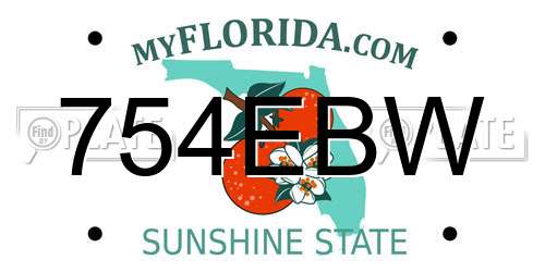 754EBW Florida License Plate
