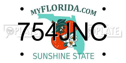 754JNC Florida License Plate