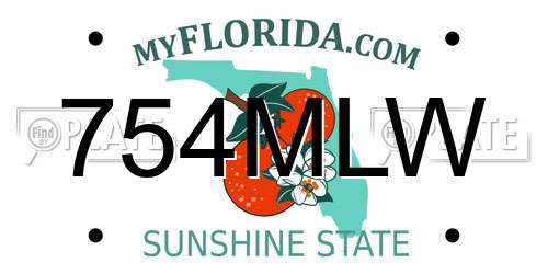 754MLW Florida License Plate