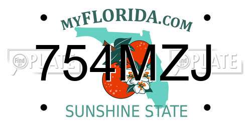 754MZJ Florida License Plate