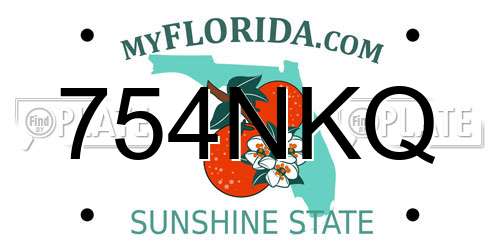 754NKQ Florida License Plate