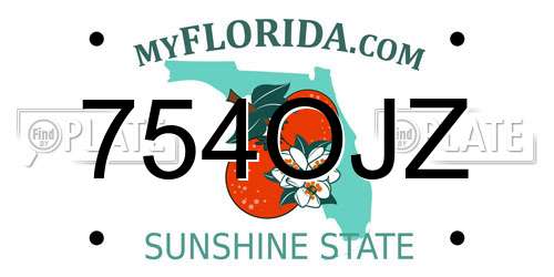 754OJZ Florida License Plate