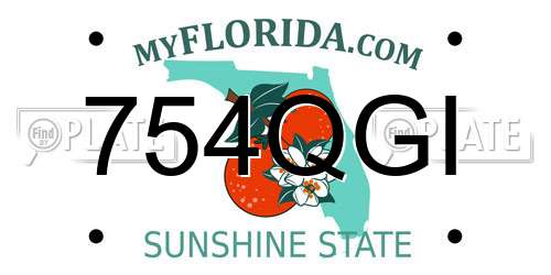 754QGI Florida License Plate