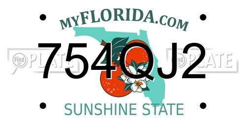 754QJ2 Florida License Plate