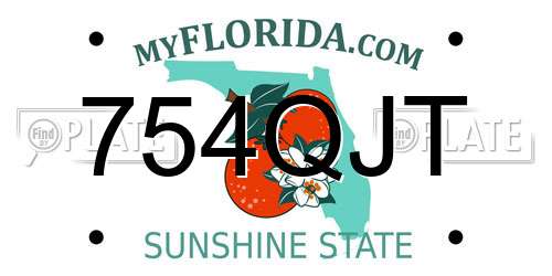 754QJT Florida License Plate