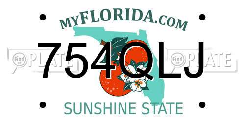 754QLJ Florida License Plate
