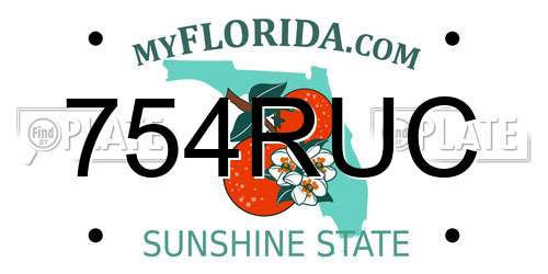 754RUC Florida License Plate