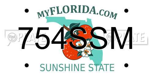 754SSM Florida License Plate