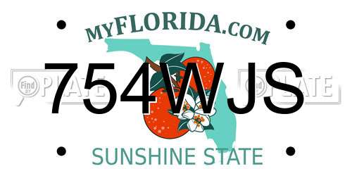 754WJS Florida License Plate
