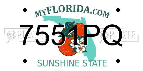 7551PQ Florida License Plate