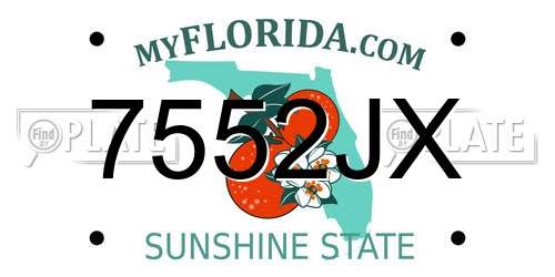 7552JX Florida License Plate