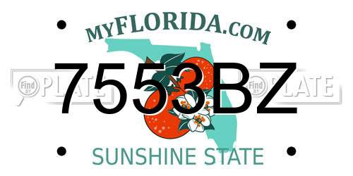 7553BZ Florida License Plate