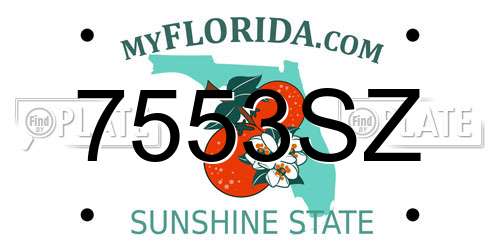7553SZ Florida License Plate