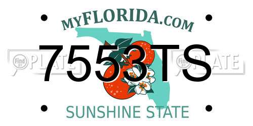 7553TS Florida License Plate