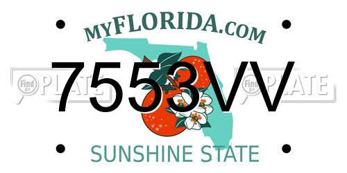 7553VV Florida License Plate
