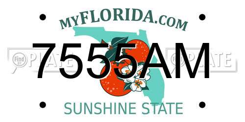 7555AM Florida License Plate