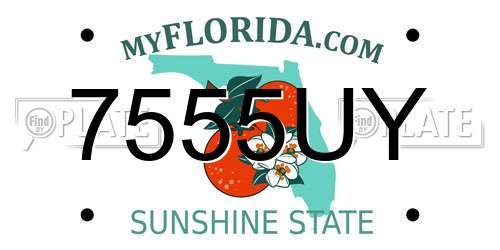 7555UY Florida License Plate