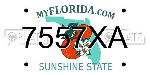 7557XA Florida License Plate