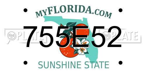 755E52 Florida License Plate