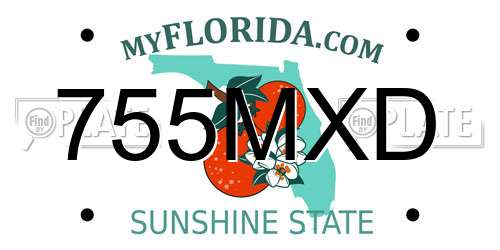 755MXD Florida License Plate