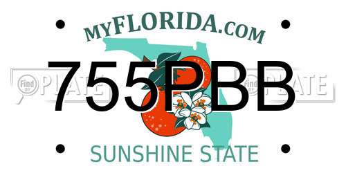 755PBB Florida License Plate