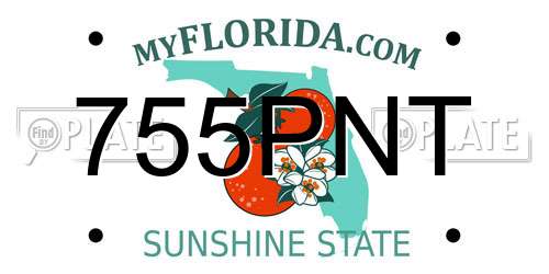 755PNT Florida License Plate