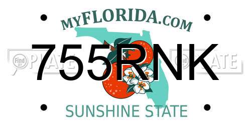 755RNK Florida License Plate