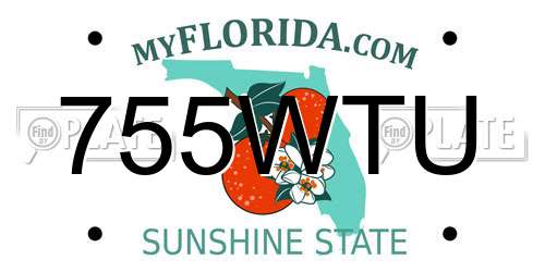 755WTU Florida License Plate