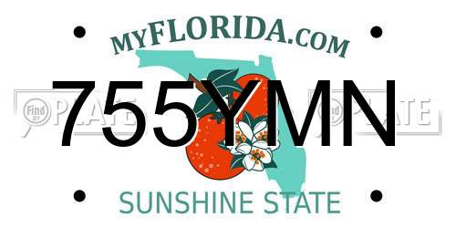 755YMN Florida License Plate