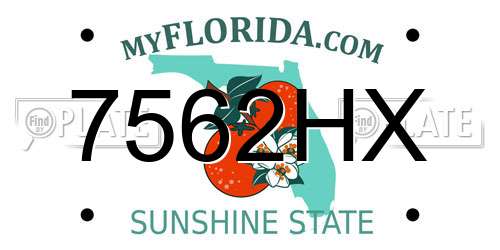 7562HX Florida License Plate