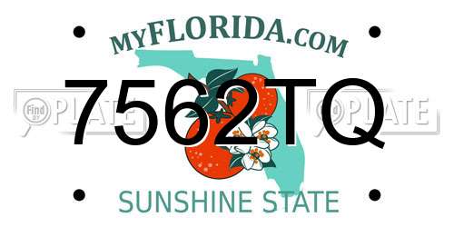 7562TQ Florida License Plate
