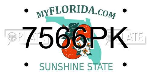 7566PK Florida License Plate