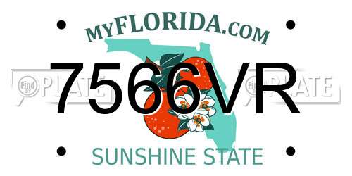 7566VR Florida License Plate