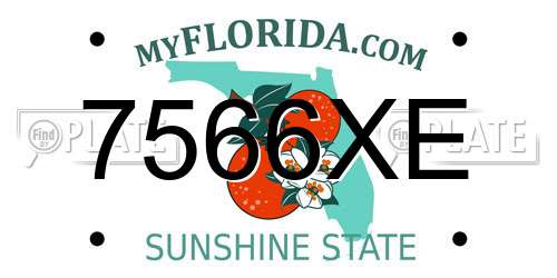 7566XE Florida License Plate