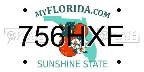 756HXE Florida License Plate