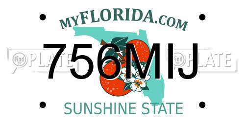 756MIJ Florida License Plate