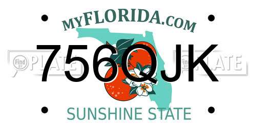 756QJK Florida License Plate